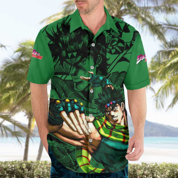 Chemise hawaïenne Joseph Joestar JoJo’s Bizarre Adventure esquisse noire Mix - Maison Otaku – Image 3
