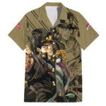 Chemise hawaïenne Jotaro Kujo JoJo’s Bizarre Adventure esquisse noire Mix – Maison Otaku