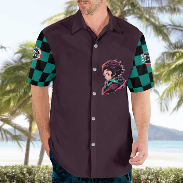Chemise hawaïenne Tanjiro Kamado Demon Slayer Anime - Maison Otaku – Image 3