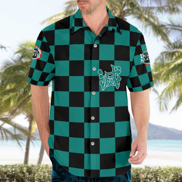 Chemise hawaïenne Tanjiro Kamado Haori Demon Slayer Anime - Maison Otaku – Image 3