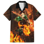 Chemise hawaïenne Tanjiro Kamado Château Infini Demon Slayer – Maison Otaku