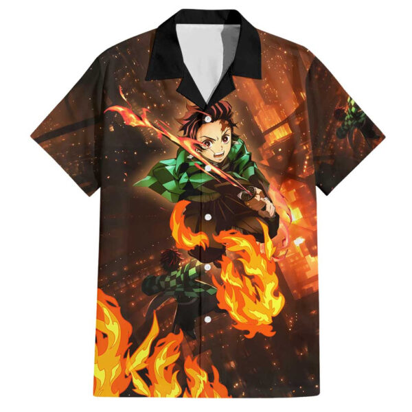 Chemise hawaïenne Tanjiro Kamado Château Infini Demon Slayer - Maison Otaku