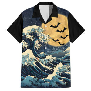 Chemise hawaïenne Vague de Kanagawa Halloween Japon - Maison Otaku