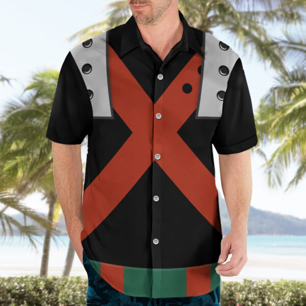 Chemise hawaïenne Katsuki Bakugo uniforme de héros Anime - Maison Otaku – Image 3