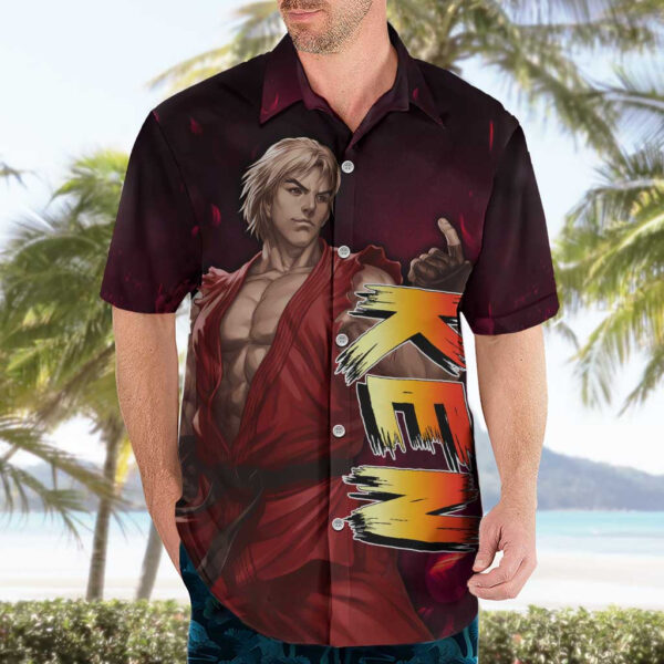 Chemise hawaïenne Ken Street Fighter Anime - Maison Otaku – Image 3