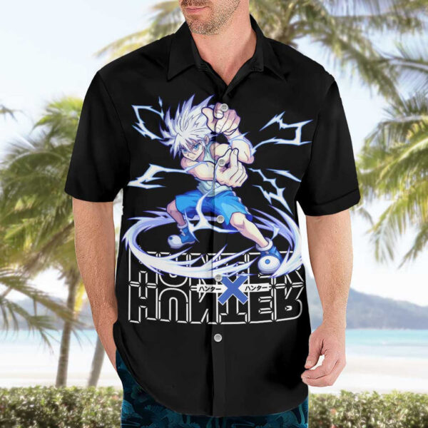 Chemise hawaïenne Killua Zoldyck Hunter x Hunter style japonais - Maison Otaku – Image 3