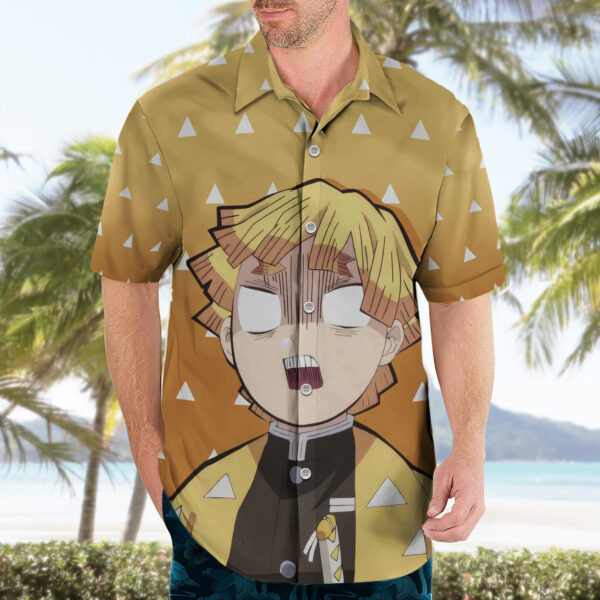Chemise hawaïenne Zenitsu Kimetsu Demon Slayer humour Anime - Maison Otaku – Image 3