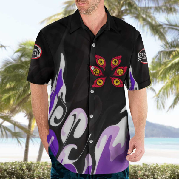 Chemise hawaïenne Kokushibo Demon Slayer Anime - Maison Otaku – Image 3