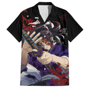 Chemise hawaïenne Kokushibo Demon Slayer Japon Anime - Maison Otaku