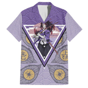 Chemise hawaïenne Kokushibo Demon Slayer motif japonais Mix - Maison Otaku