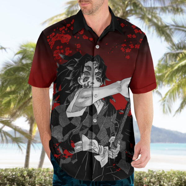 Chemise hawaïenne Kokushibo classique Demon Slayer - Maison Otaku – Image 3