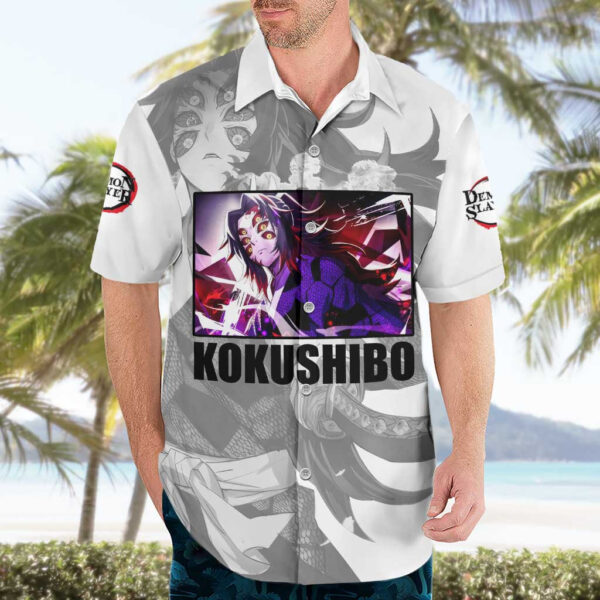 Chemise hawaïenne Kokushibo Kimetsu no Yaiba Japon Anime - Maison Otaku – Image 3