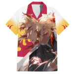 Chemise hawaïenne Kyojuro Rengoku Demon Slayer classique – Maison Otaku