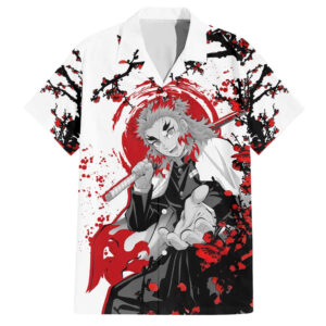 Chemise hawaïenne Kyojuro Rengoku Demon Slayer Japon Anime - Maison Otaku