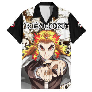 Chemise hawaïenne Kyojuro Rengoku Demon Slayer Manga Mix - Maison Otaku