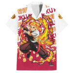 Chemise hawaïenne Kyojuro Rengoku Demon Slayer motif mix – Maison Otaku