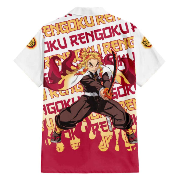 Chemise hawaïenne Kyojuro Rengoku Demon Slayer motif mix - Maison Otaku – Image 2