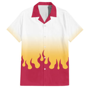Chemise hawaïenne Kyojuro Rengoku Demon Slayer classique - Maison Otaku
