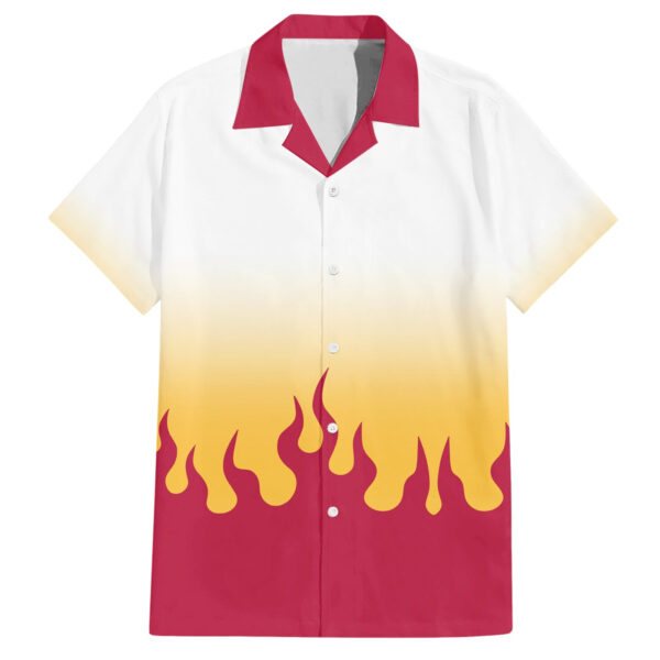 Chemise hawaïenne Kyojuro Rengoku Demon Slayer classique - Maison Otaku