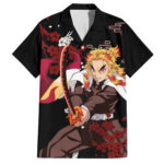 Chemise hawaïenne Kyojuro Rengoku style japonais – Maison Otaku