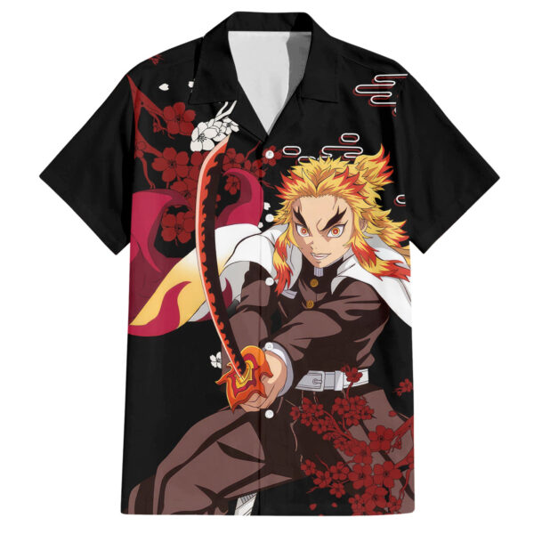 Chemise hawaïenne Kyojuro Rengoku style japonais - Maison Otaku
