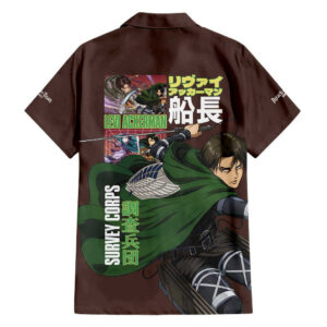 Chemise hawaïenne Levi Ackerman L’Attaque des Titans Anime V2 - Maison Otaku