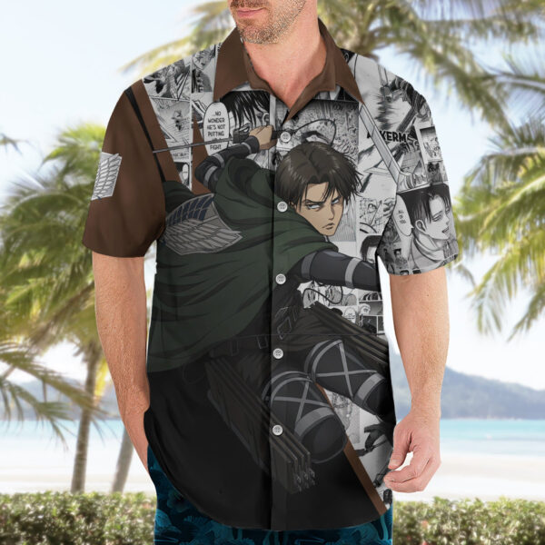 Chemise hawaïenne Levi Ackerman style manga - Maison Otaku – Image 3