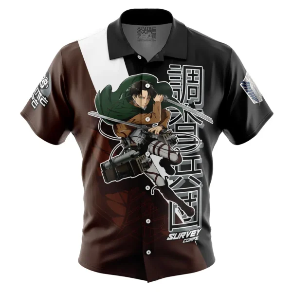 Chemise hawaïenne Levi Ackerman x Beast Titan L’Attaque des Titans - Maison Otaku