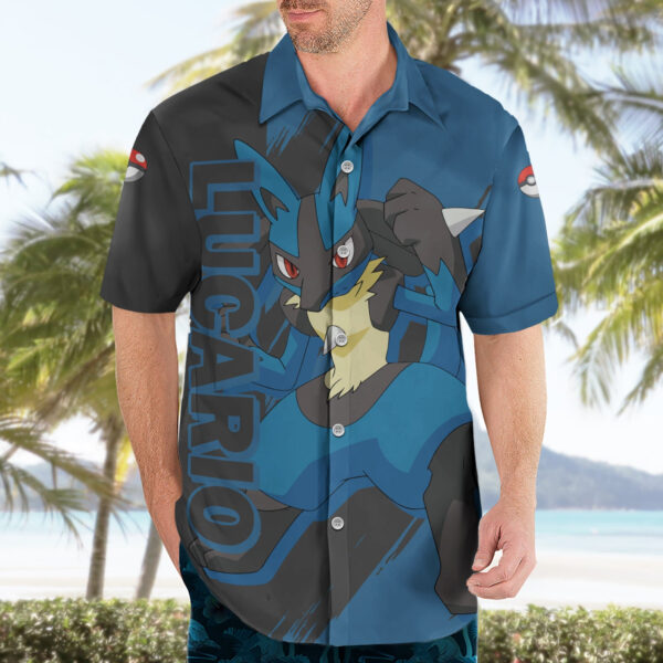 Chemise hawaïenne Lucario Pokémon Anime - Maison Otaku – Image 3