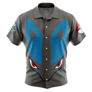 Chemise hawaïenne Visage Lucario Pokémon - Maison Otaku