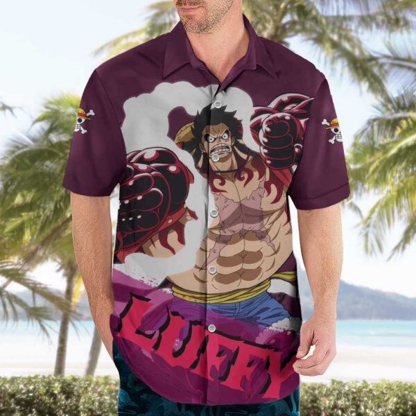 Chemise hawaïenne Luffy Gear 4 One Piece Anime - Maison Otaku – Image 3