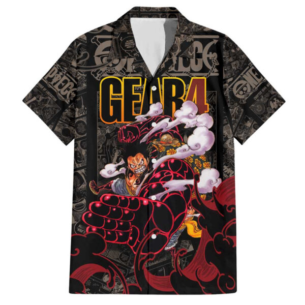 Chemise hawaïenne Luffy Gear 4 One Piece motifs manga Mix - Maison Otaku