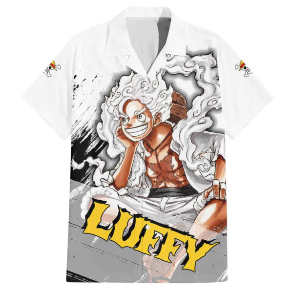 Chemise hawaïenne Luffy Gear 5 One Piece Anime - Maison Otaku