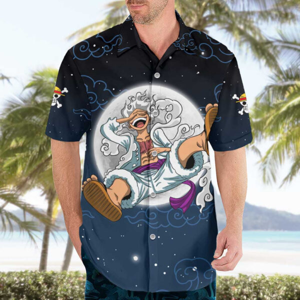 Chemise hawaïenne Luffy Gear 5 V2 One Piece Anime - Maison Otaku – Image 3