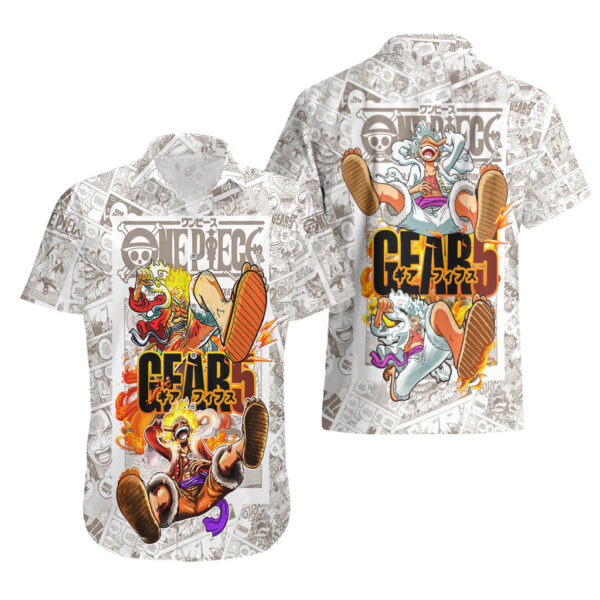 Chemise hawaïenne Luffy Gear 5 vignettes manga TS07 - Maison Otaku – Image 3