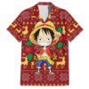 Chemise hawaïenne Luffy One Piece Noël Mix Anime - Maison Otaku