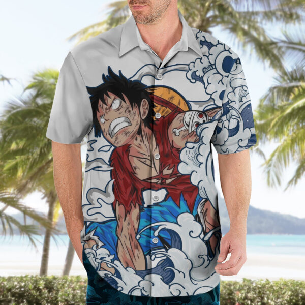 Chemise hawaïenne Luffy One Piece motif japonais Mix Anime - Maison Otaku – Image 3