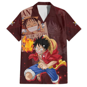 Chemise hawaïenne Luffy Chapeau de Paille One Piece Anime - Maison Otaku