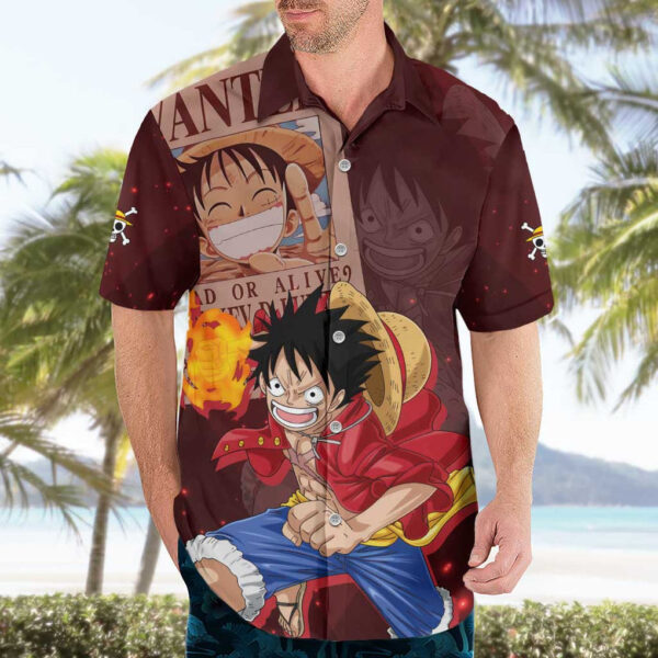 Chemise hawaïenne Luffy Chapeau de Paille One Piece Anime - Maison Otaku – Image 3