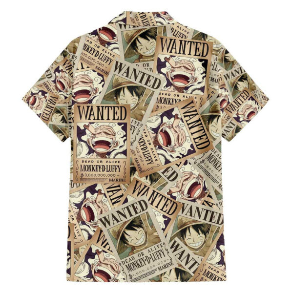 Chemise hawaïenne Luffy avis de recherche One Piece Anime - Maison Otaku – Image 2