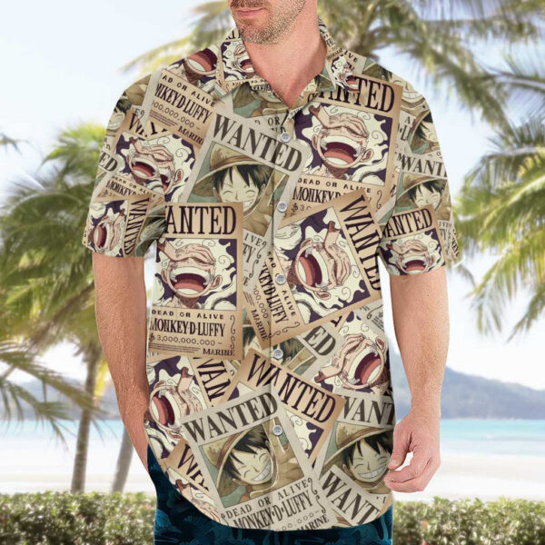 Chemise hawaïenne Luffy avis de recherche One Piece Anime - Maison Otaku – Image 3