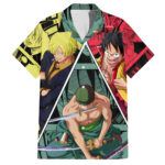 Chemise hawaïenne Luffy Sanji Zoro One Piece Anime – Maison Otaku