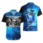 Chemise hawaïenne Dabi bleu flamme My Hero Academia – Maison Otaku