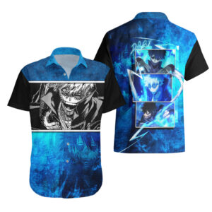Chemise hawaïenne Dabi bleu flamme My Hero Academia - Maison Otaku