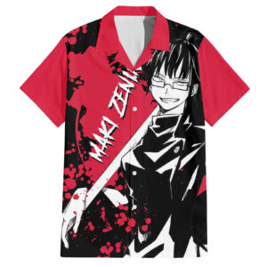 Chemise hawaïenne Maki Zenin Jujutsu Kaisen style manga - Maison Otaku