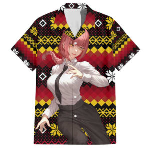 Chemise hawaïenne Makima Chainsaw Man Noël Mix Anime - Maison Otaku