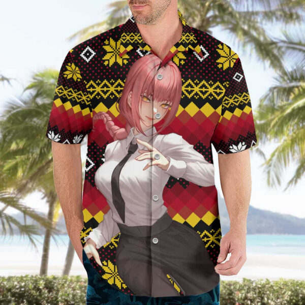 Chemise hawaïenne Makima Chainsaw Man Noël Mix Anime - Maison Otaku – Image 3
