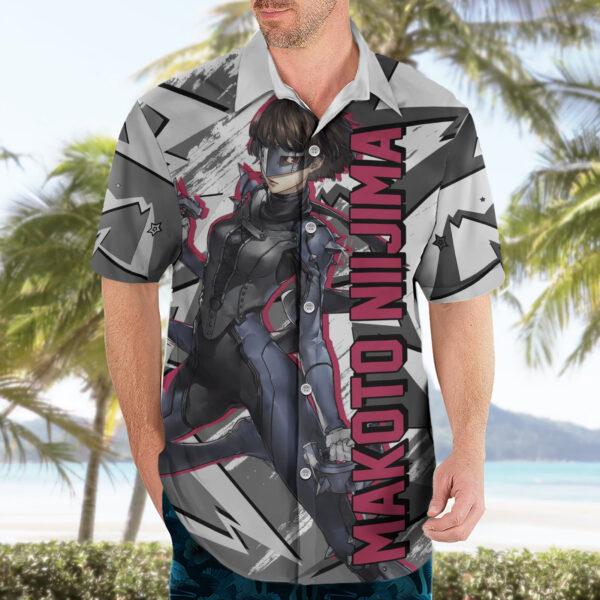 Chemise hawaïenne Makoto Niijima Persona style cyber Mix - Maison Otaku – Image 3