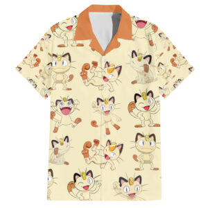 Chemise hawaïenne Miaouss Pokémon motif stylisé - Maison Otaku