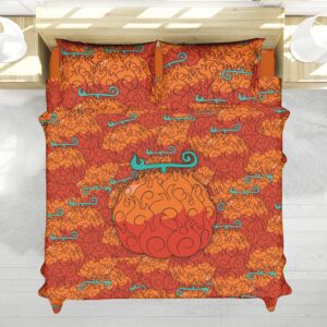 Housse De Couette One Piece Fruit Mera Mera no Mi Parure de lit Ensemble De Literie